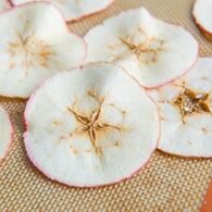 Thinly Sliced Baked Apple Pieces Sprinkled with Granulated Sugar